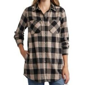 Beach Lunch Lounge Long flannel shirt with pockets XL